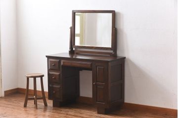 中古　松本民芸家具　#309型　面取りの意匠が美しい一面鏡(ドレッサー、鏡台)(定価約31万円)です。