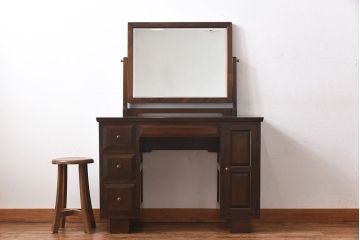 中古　松本民芸家具　#309型　面取りの意匠が美しい一面鏡(ドレッサー、鏡台)(定価約31万円)です。