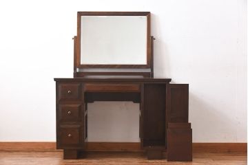 中古　松本民芸家具　#309型　面取りの意匠が美しい一面鏡(ドレッサー、鏡台)(定価約31万円)です。