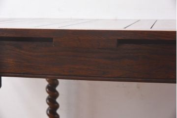 アンティーク家具　イギリスアンティーク　上品なデザインのドローリーフテーブル(エクステンションテーブル、ダイニングテーブル)