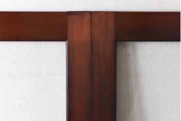 和製アンティーク　腰板ケヤキ材　味わい深い風合いの大きなガラス戸(引き戸、建具)2枚セット