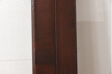 和製アンティーク　腰板ケヤキ材　味わい深い風合いの大きなガラス戸(引き戸、建具)2枚セット