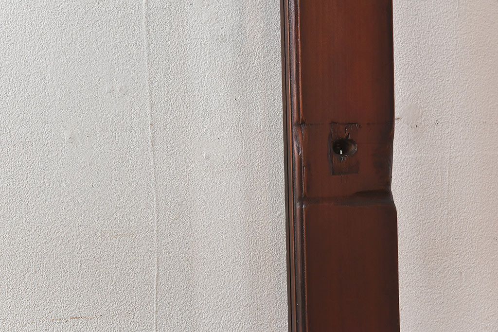 和製アンティーク　腰板ケヤキ材　味わい深い風合いの大きなガラス戸(引き戸、建具)2枚セット