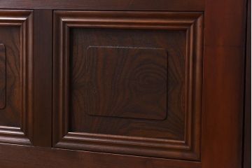 和製アンティーク　腰板ケヤキ材　味わい深い風合いの大きなガラス戸(引き戸、建具)2枚セット