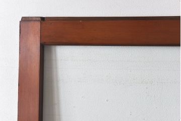 和製アンティーク　腰板ケヤキ材　味わい深い風合いの大きなガラス戸(引き戸、建具)2枚セット