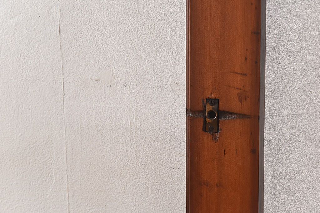 和製アンティーク　腰板ケヤキ材　味わい深い風合いの大きなガラス戸(引き戸、建具)2枚セット