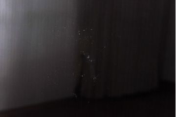 和製アンティーク　腰板ケヤキ材　味わい深い風合いの大きなガラス戸(引き戸、建具)2枚セット