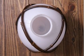 和製アンティーク　ほっこり愛らしい竹の巻かれたペンダントライト(天井照明、吊り下げ照明、シェード)