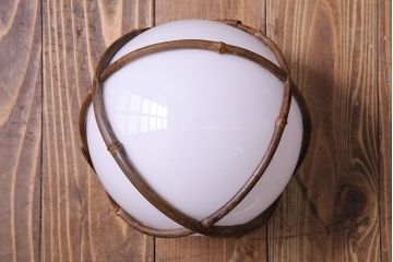 和製アンティーク　ほっこり愛らしい竹の巻かれたペンダントライト(天井照明、吊り下げ照明、シェード)