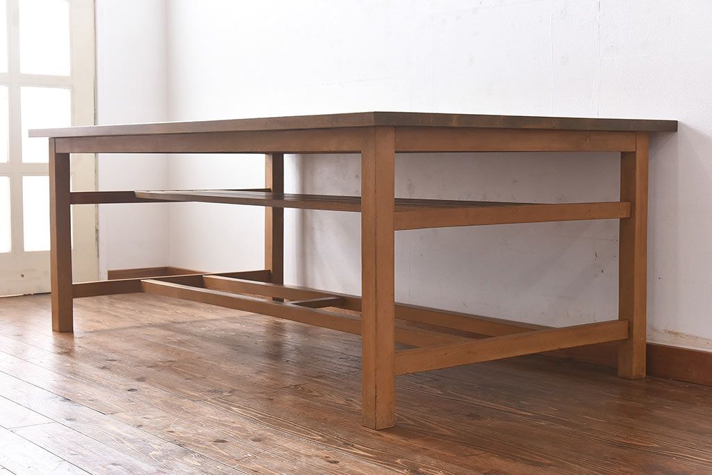 アンティーク家具　特大　古い学校の作業テーブル(作業台、ダイニングテーブル)