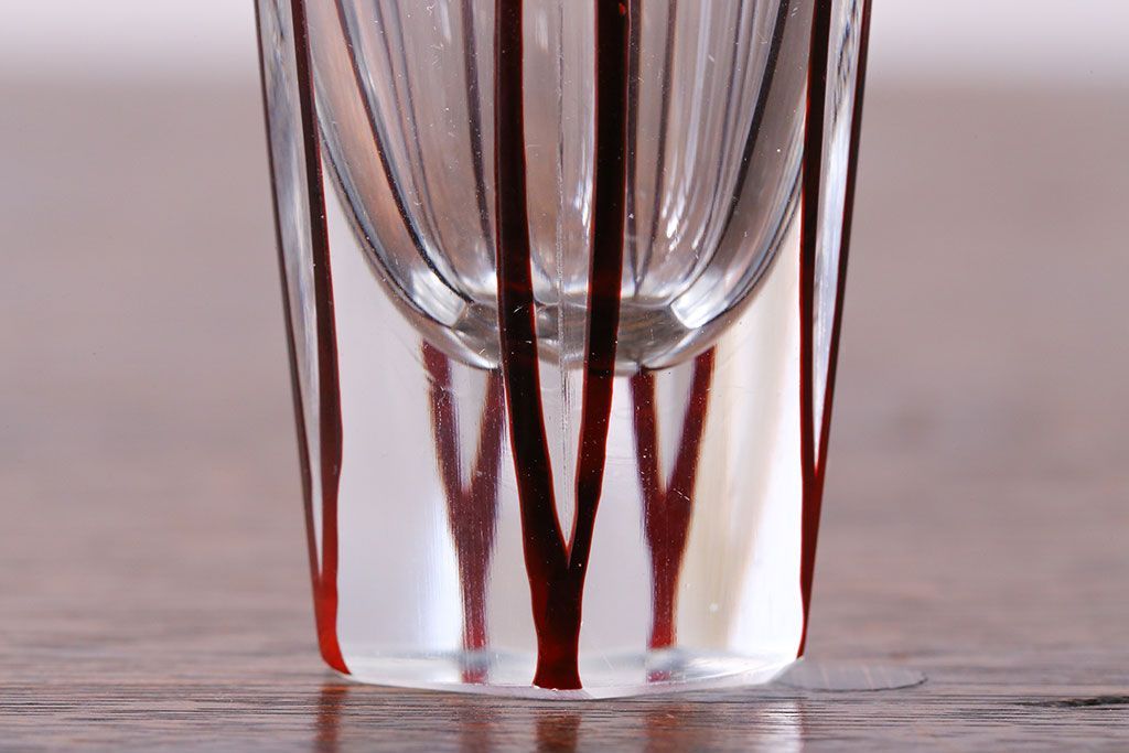 【昭和アンティーク】江戸切子（赤被せ）ショットグラス6個セット 公式】アンティーク家具ラフジュ工房商品詳細ページ昭和初期 赤