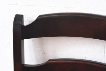 中古　北海道民芸家具　滑らかな質感が美しいラダーバックチェア(ダイニングチェア、板座チェア、椅子)