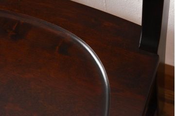 中古　北海道民芸家具　滑らかな質感が美しいラダーバックチェア(ダイニングチェア、板座チェア、椅子)