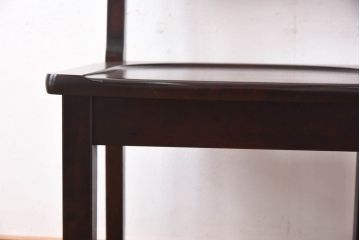 中古　北海道民芸家具　滑らかな質感が美しいラダーバックチェア(ダイニングチェア、板座チェア、椅子)