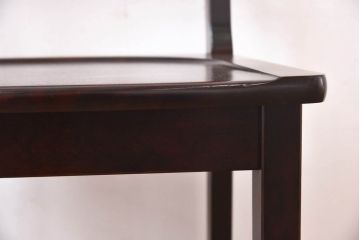 中古　北海道民芸家具　滑らかな質感が美しいラダーバックチェア(ダイニングチェア、板座チェア、椅子)