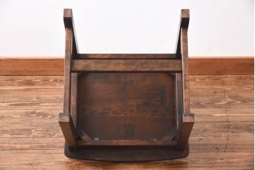 中古　北海道民芸家具　滑らかな質感が美しいラダーバックチェア(ダイニングチェア、板座チェア、椅子)