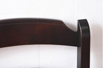 中古　北海道民芸家具　滑らかな質感が美しいラダーバックチェア(ダイニングチェア、板座チェア、椅子)