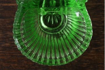 アンティーク雑貨　ウランガラス製の小さなバスケット(小物入れ)