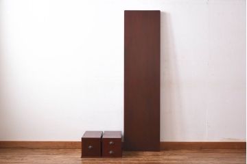 アンティーク家具　和製アンティーク　天板一枚板　小引き出し脚　木の風合いが味わい深い裁ち板(ローテーブル、作業台)