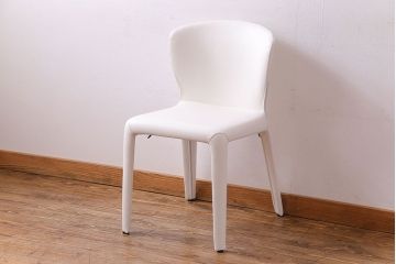 中古美品　Cassina(カッシーナ) X革　369 HOLA(オラ) アームレスチェア(ダイニングチェア、椅子)(1)(定価約20万円)