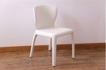 中古美品　Cassina(カッシーナ) 　X革　369 HOLA(オラ) アームレスチェア(ダイニングチェア、椅子)(3)(定価約20万円)