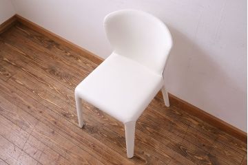 中古美品　Cassina(カッシーナ) 　X革　369 HOLA(オラ) アームレスチェア(ダイニングチェア、椅子)(3)(定価約20万円)
