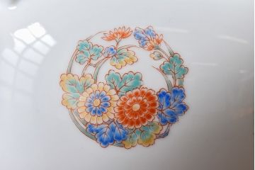 アンティーク雑貨　中古　オールドノリタケ(日陶・則武)色鮮やかな花紋が愛らしい急須