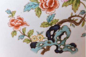 アンティーク雑貨　ノリタケ(日陶・則武)　華やかな色遣いの壱型火鉢(手あぶり、鉢カバー)