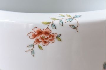アンティーク雑貨　ノリタケ(日陶・則武)　華やかな色遣いの壱型火鉢(手あぶり、鉢カバー)