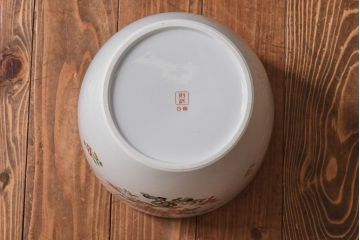 アンティーク雑貨　ノリタケ(日陶・則武)　華やかな色遣いの壱型火鉢(手あぶり、鉢カバー)