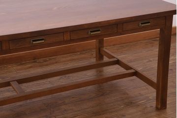 アンティーク家具　和製アンティーク　シンプルな両面引き出し付き特大作業テーブル(作業台、ダイニングテーブル)