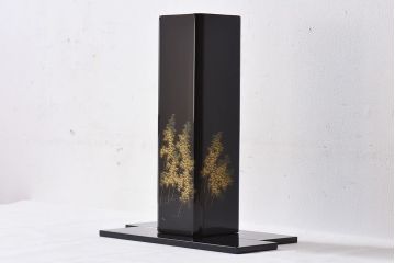 アンティーク雑貨　加治武作　箱付　輪島塗　竹模様　花器(花瓶)