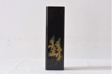 アンティーク雑貨　加治武作　箱付　輪島塗　竹模様　花器(花瓶)