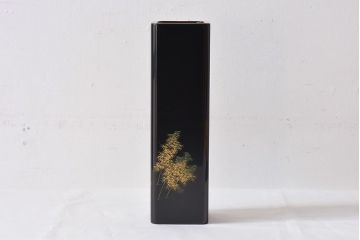 アンティーク雑貨　加治武作　箱付　輪島塗　竹模様　花器(花瓶)