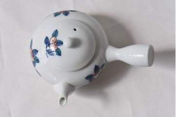 アンティーク雑貨　十三代今泉今右衛門　箱付　錦橘絵煎茶器(和食器、急須、盃、片口)