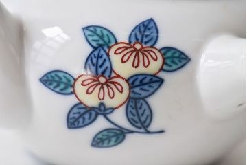 アンティーク雑貨　十三代今泉今右衛門　箱付　錦橘絵煎茶器(和食器、急須、盃、片口)