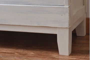 レトロ家具　昭和レトロ　引き出せる作業台付き!アンティークペイントの食器棚(カップボード、収納棚)