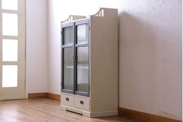 ペイント家具　2色のペイントカラーがおしゃれな本箱(ブックケース、収納棚、キャビネット)