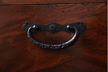 中古　江戸指物　総ケヤキが美しい10杯引き出し箪笥(引き出し、チェスト)