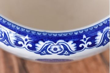 アンティーク雑貨　昭和期　山水図　窓絵　在銘　重光山人　和の雰囲気漂う瀬戸火鉢(鉢カバー)