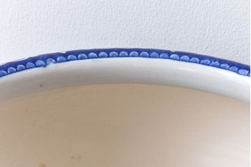 アンティーク雑貨　昭和期　山水図　窓絵　在銘　重光山人　和の雰囲気漂う瀬戸火鉢(鉢カバー)