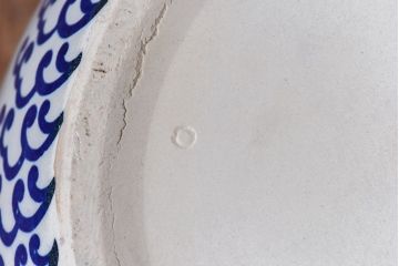 アンティーク雑貨　昭和期　山水図　窓絵　在銘　重光山人　和の雰囲気漂う瀬戸火鉢(鉢カバー)