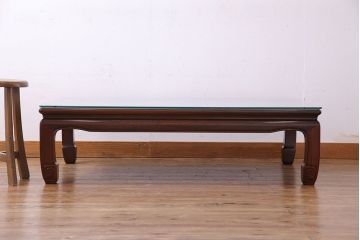 中古美品　大阪唐木指物　職人の手仕事の良さが感じられるローテーブル(座卓、テーブル)(定価約90万円)