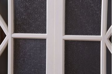 和製アンティーク　明るい色ガラスが魅力のペイントガラス引き戸(ガラス戸、建具)2枚セット