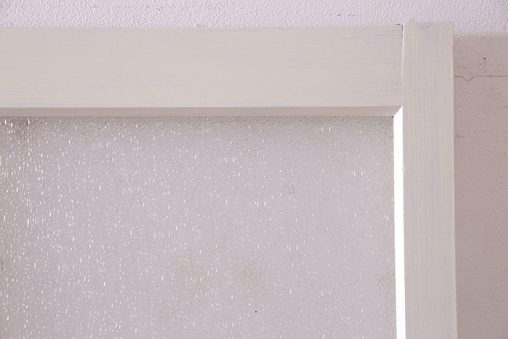 和製アンティーク　明るい色ガラスが魅力のペイントガラス引き戸(ガラス戸、建具)2枚セット