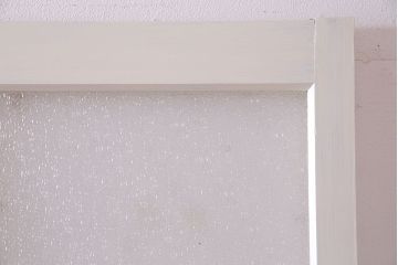 和製アンティーク　明るい色ガラスが魅力のペイントガラス引き戸(ガラス戸、建具)2枚セット