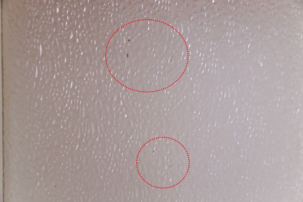 和製アンティーク　明るい色ガラスが魅力のペイントガラス引き戸(ガラス戸、建具)2枚セット