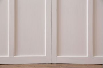 和製アンティーク　明るい色ガラスが魅力のペイントガラス引き戸(ガラス戸、建具)2枚セット