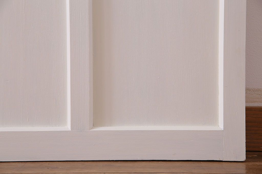 和製アンティーク　明るい色ガラスが魅力のペイントガラス引き戸(ガラス戸、建具)2枚セット