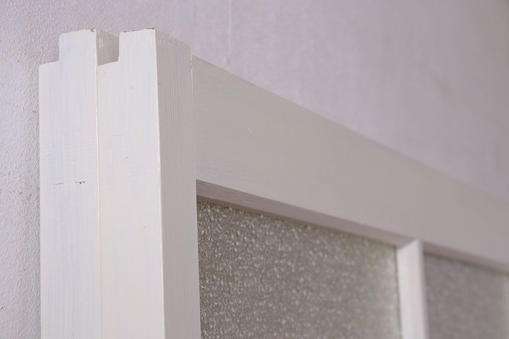 和製アンティーク　明るい色ガラスが魅力のペイントガラス引き戸(ガラス戸、建具)2枚セット